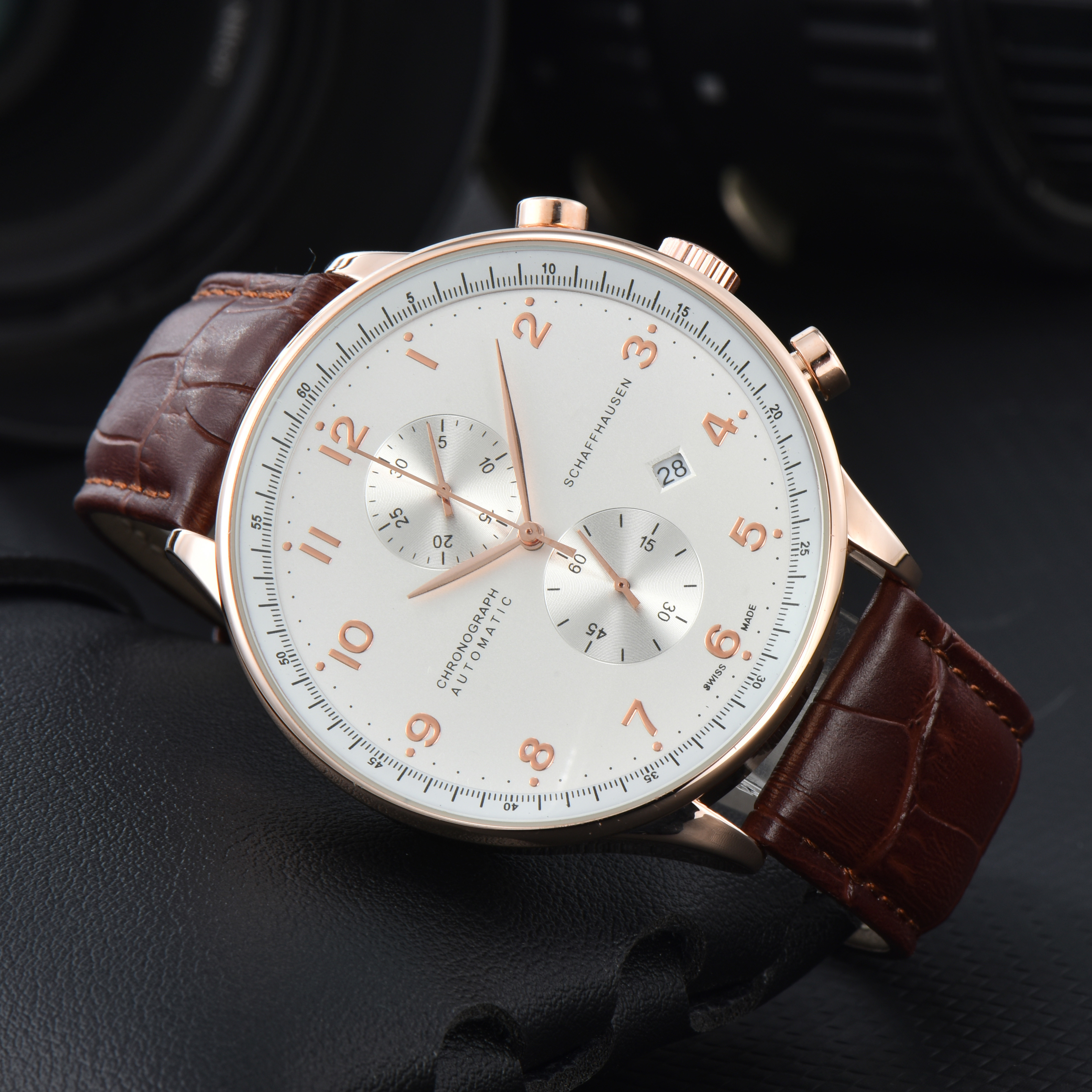 New IW CC PORTUGIESERity SCHAFFHAUSENity Fashion watch Mens Automatic Quartz Movement High Quality Wristwatches Hour Hand Display Metal Strap Luxury