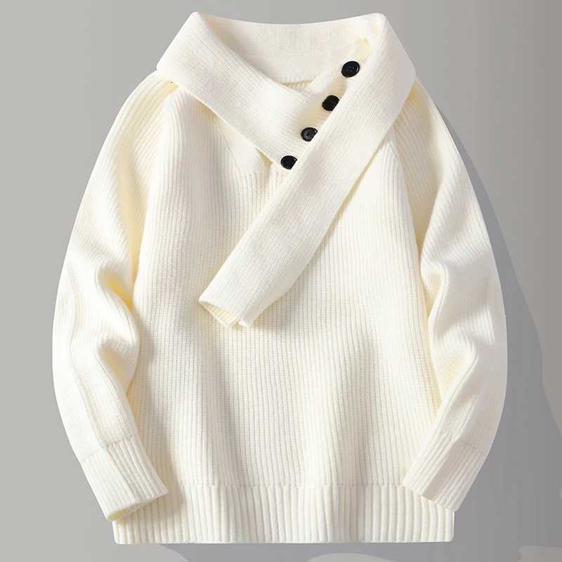 Fashion Autumn 2025 Knit New Pullovers Men Solid Color V-Neck Casual Knitted Sweater Mens Loose Streetwear Pullover Sweaters Man X260609