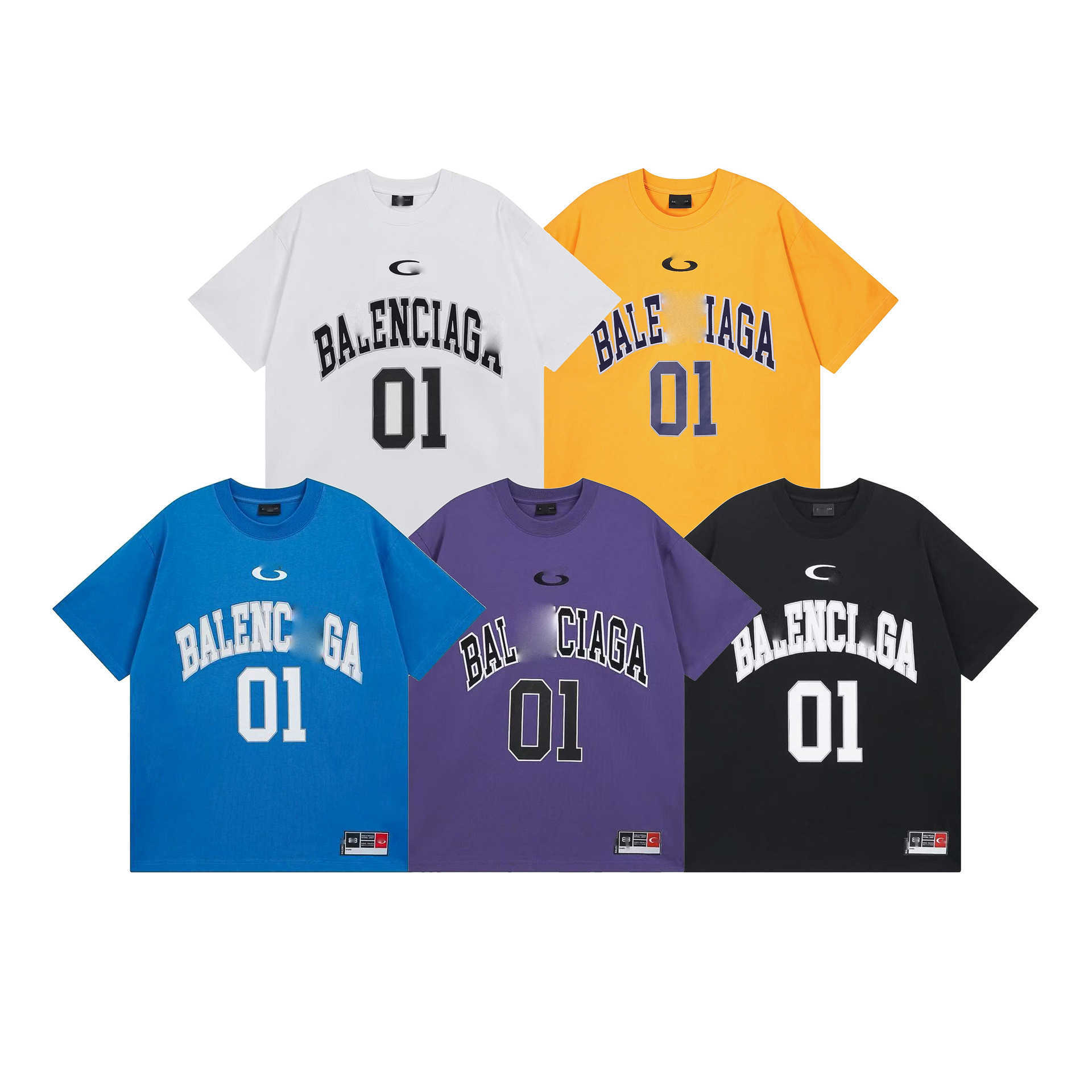High quality designer clothing High Version Paris B Brand Short Sleeve Summer New Basketball Jersey Letter Embroidery Round Neck Loose Fit Unisex Co