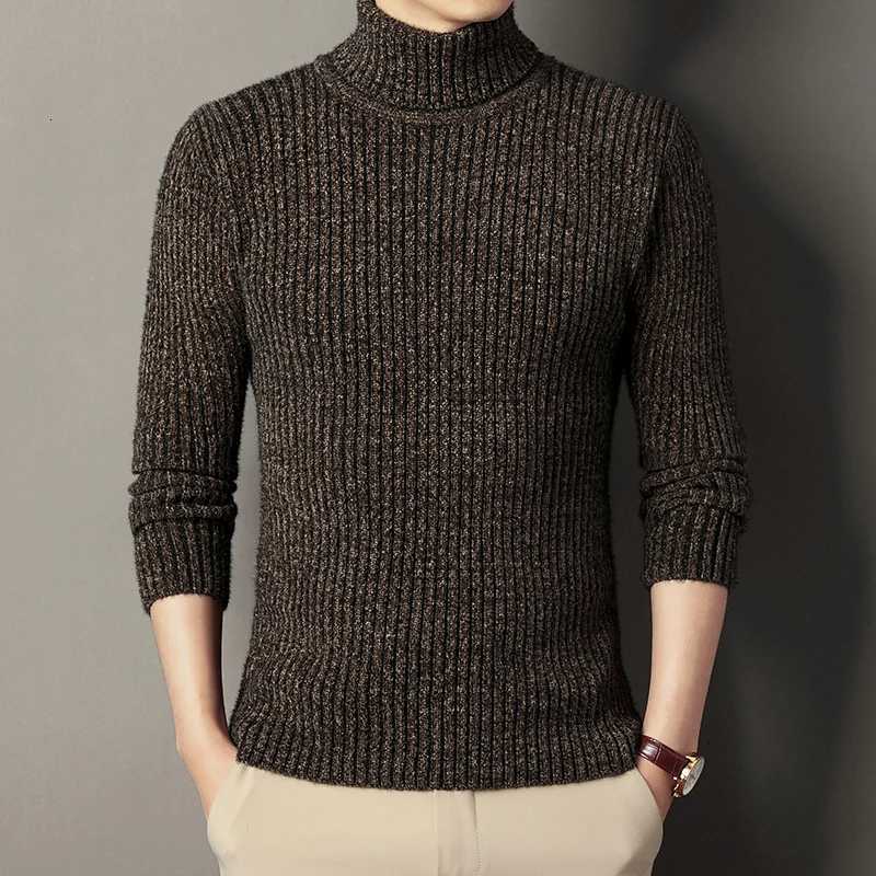 Sweater Turtleneck 2025 Men New Solid Color Slim Pullovers Knitted Sweaters Mens Warm Autumn Winter Daily Casual Pullovers Man X260609