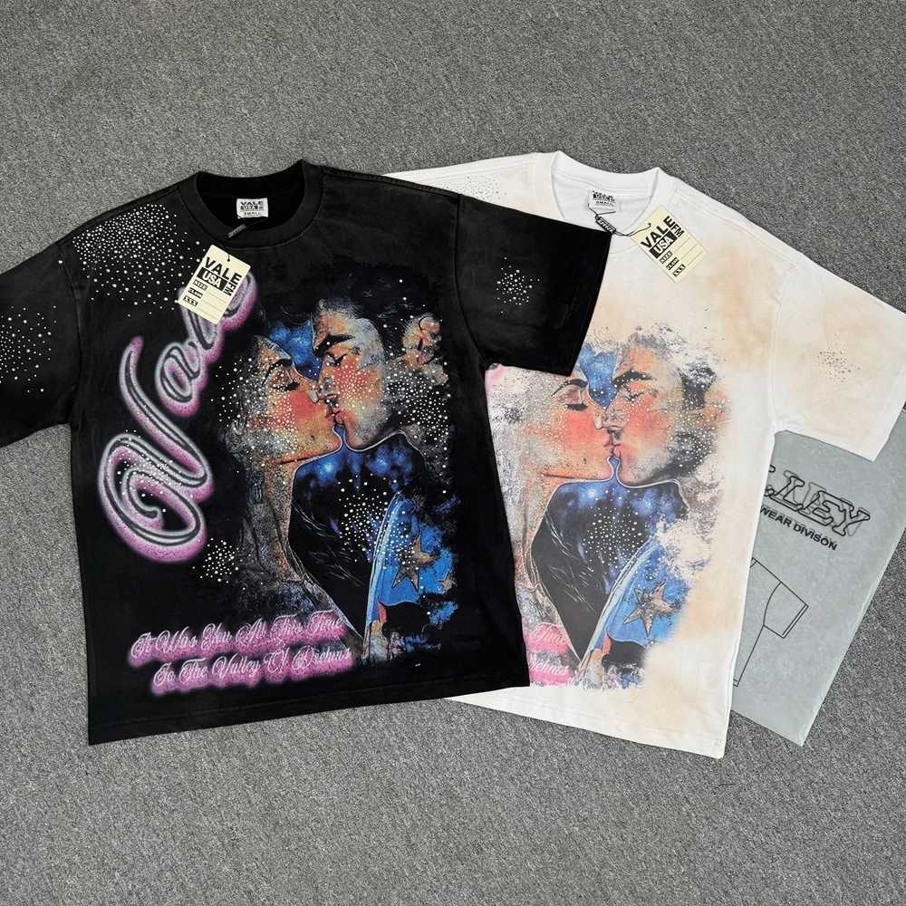 American Style Trendy Designer T-shirt Washed Vintage Loose Fit Pure Cotton Short Sleeve T Shirt Men Tops 260608