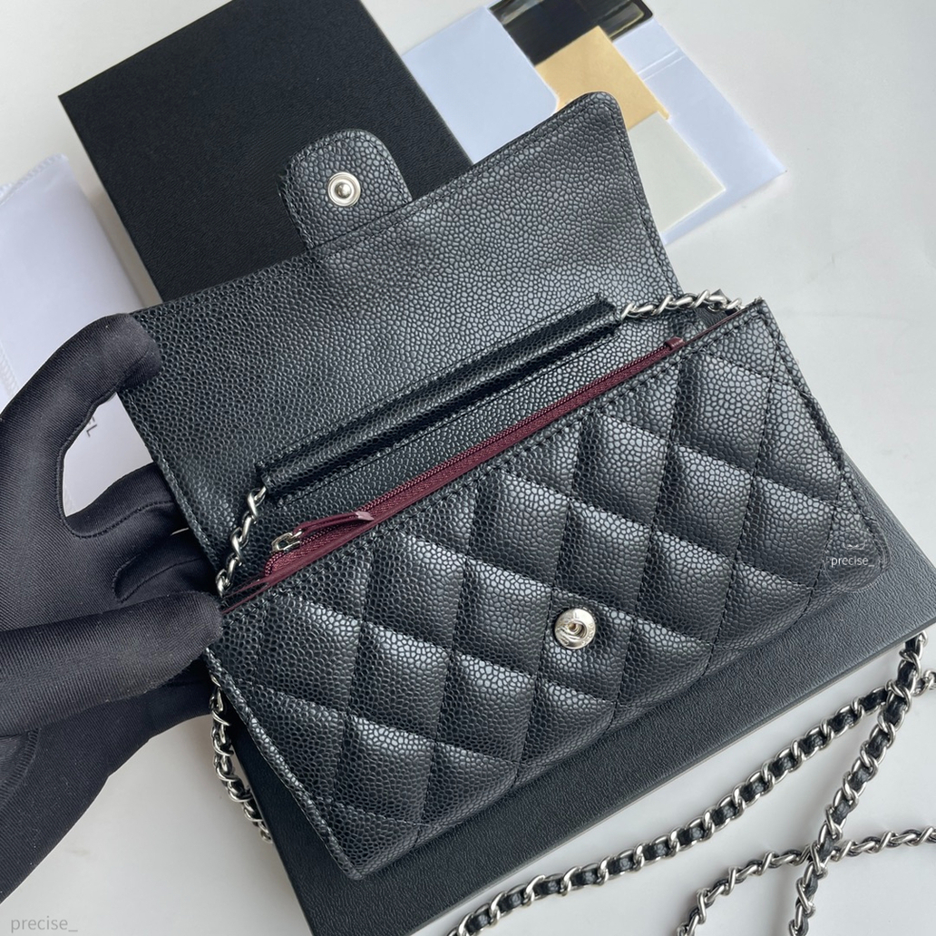 2026 New New Luxury Designer Caviar Leather Quilted Chain Shoulder Women Classic Flap Crossbody Messenger Handbag Small Bag