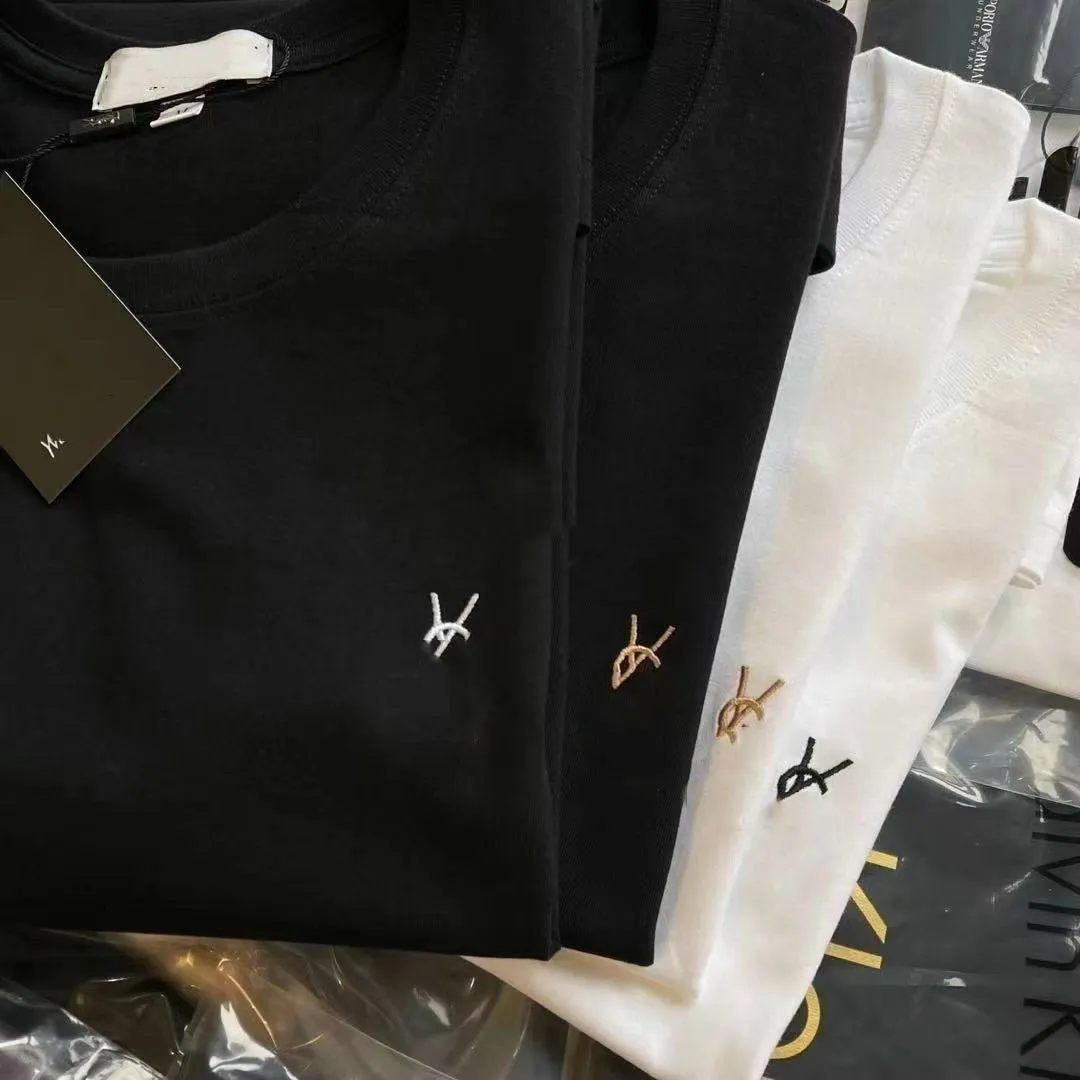 Women's T-Shirt Designer T-Shirt 100% Cotton Embroidery Chest Logo Cotton T-shirt Unisex Tee S-4XL