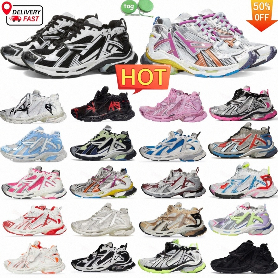 Designer Track Runners 7.0 Shoes 7 Womens Mens Pink All Black White Purple Pink Multicolor Colorful Luxury Woman Sneakers Trainersbt2l#-image-911067853