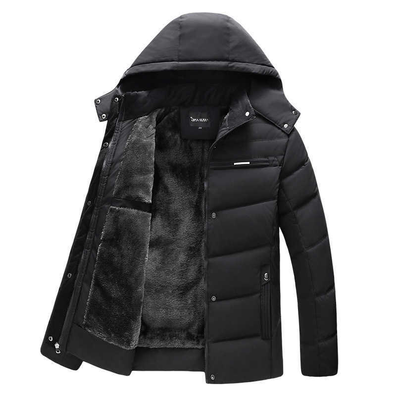 Mens Winter Cotton Padded Clothing Mens Solid Color Warm and Thick Top Mens Casual Loose Jacket Q260610