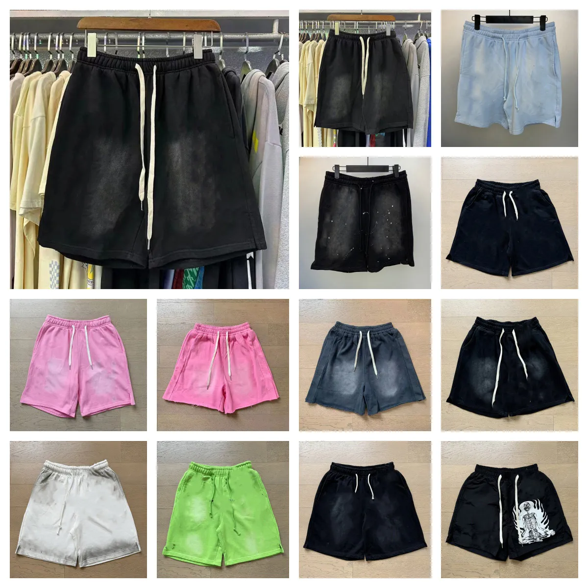 Shorts Mens Shorts designer shorts shirts Blue Yoga Graphic Print Washed Cotton Shorts Hip Hop Streetwear Unisex Black Beach shorts Basketball US Si