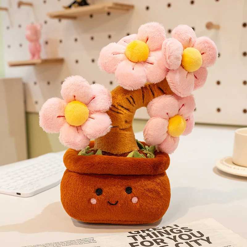 Plush Potted Cute Doll Fortune Tree Plush Toy Potted low Persimmon Ruyi He Soft Decoration Ornament J260610-image-1109914107