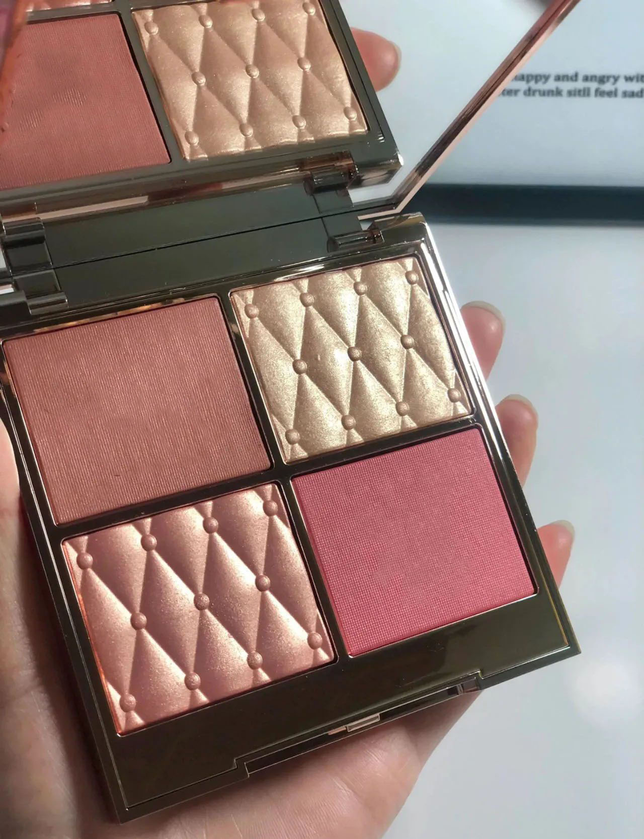 Face Palette 3.8g*4 Beautifying Blush Highlighters Beauty Makeup Eye Cheek Face Powder Blusher Super Glow Blushes Illuminateur Multi Effect Cosmetic