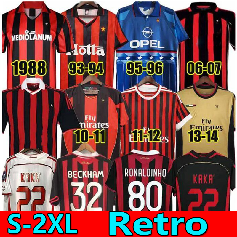 90 91 Retro shirts MilanSOCCER JERSEYS 95 96 97 Gullit 01 02 03 12 14 15 Maldini Van Basten football KAKA Inzaghi 06 07 PIRLO SHEVCHENKO BAGGIO J-image-907002803