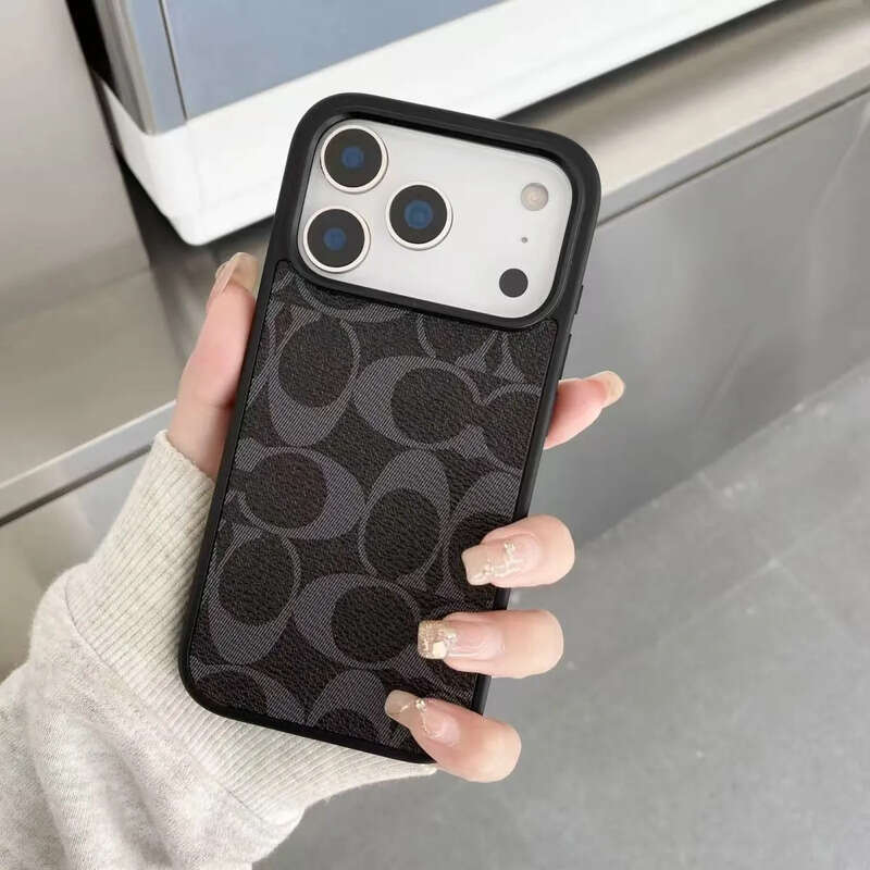 CO Designer Coach Case Luxury 17 Pro Max Golden Badge Ip With For 16 15 Cases Coach Phone Denim Cell Leather Mobile Cover Anti Drop Protective Case