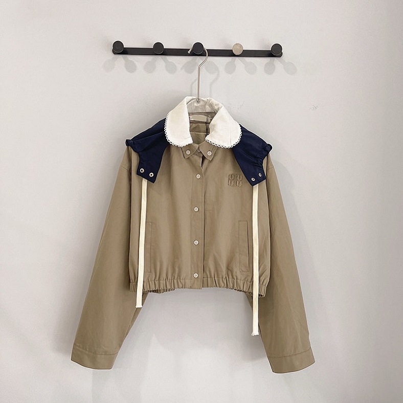 Veste courte de luxe de styliste pour femmes, Vintage, ample, Preppy, manteau à capuche, Style de rue, veste Cargo pour filles