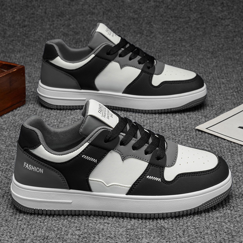 New Design Men's Casual Shoes 2025 New Korean version Leather Board shoes Low-top lace-up white Sneakers Sneakers free shipping