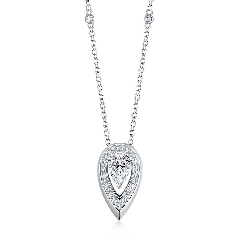 Dainty Pear Cut Moissanite Pendant Necklace 6*9mm 1.5 Ct Teardrop Sparkling Moissanite S925 Sterling Silver 18K Gold Plated Minimalist Fine Jewelry