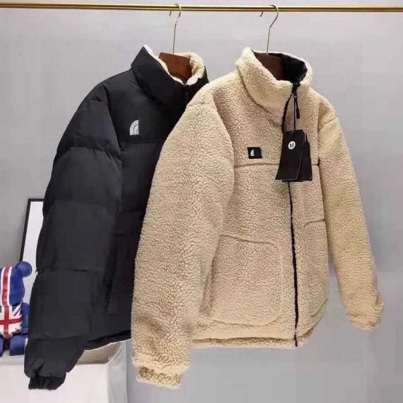 Mens Fashion Jackets Women Winter Down Jacket Designer Man Classic Reversible Down Coat Woman Woolen Letter Pattern Coats 3XL mens Fce jacket coat f