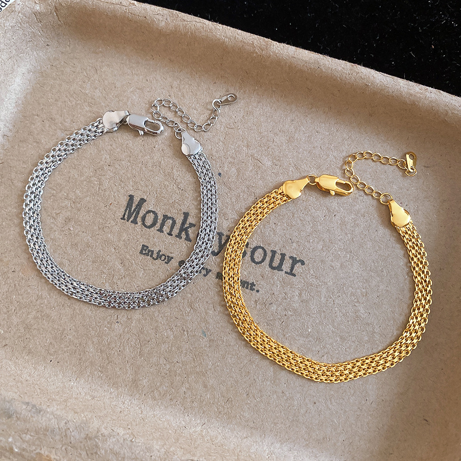 Popular European American watch chains and vintage retro fashion, simple bracelets, niche design jewelry wholesale-image-1109805765