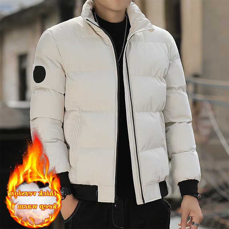 Autumn Winter Stand Collar Padded Jacket Mens Thick Warm Fashion Down Parka Coat Men Business Casual Puffer Jackets Clothing Q260610