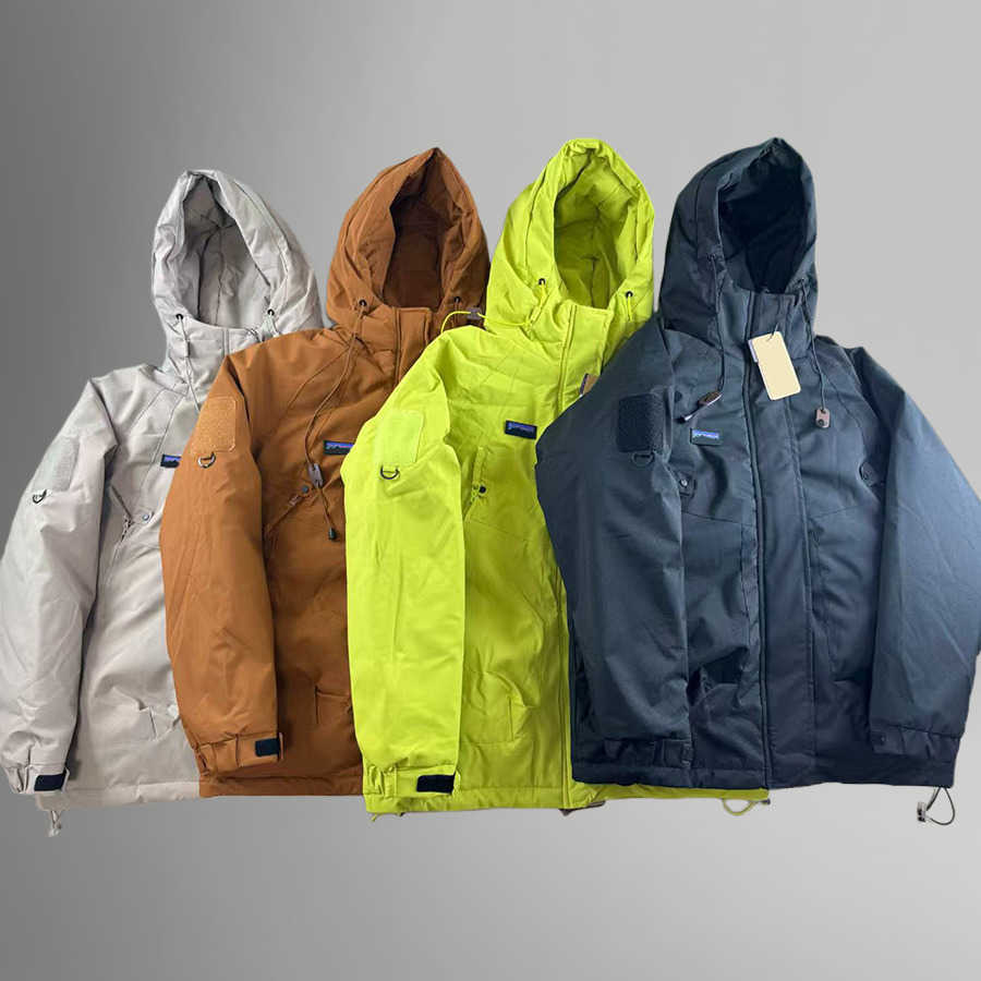 Designer Y2K Men Jacket Hooded Coats Waterproof Thickened Warm Outerwear Zipper Casual Oversized Jackets Mens Winter Hip Hop Street Cotton Hoodies C