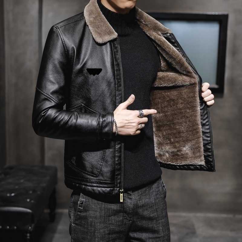 Mens Jackets mens leather jacket designer Plush Faux Leather hoodie classic men Womens letter Coat Outerwear jacket for Couples hooded Windproof Out