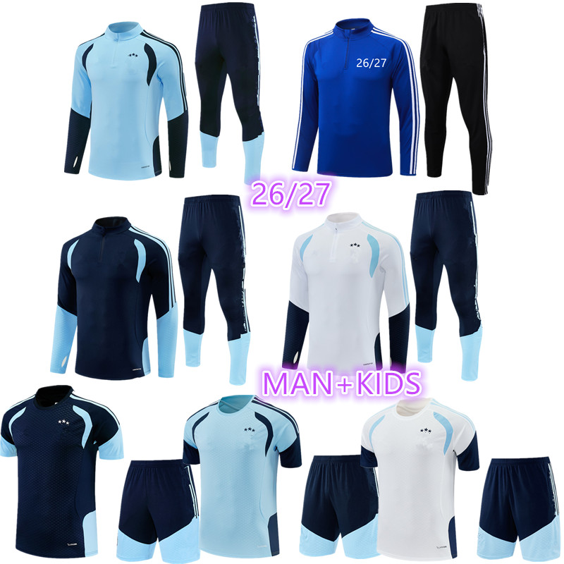 25 26 27 Survêtement adulte Argentine Kit de veste d'entraînement en plein air Costumes de survêtement Costume d'entraînement pour enfants Ensemb