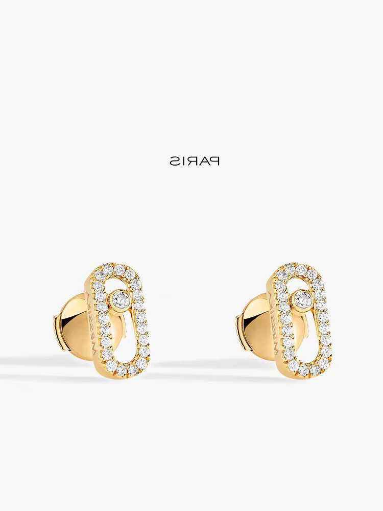 Lady sliding earrings single diamond designer s925 silver earring sparkling stone gold plated 18K light luxury Gift temperament jewelry Q260610