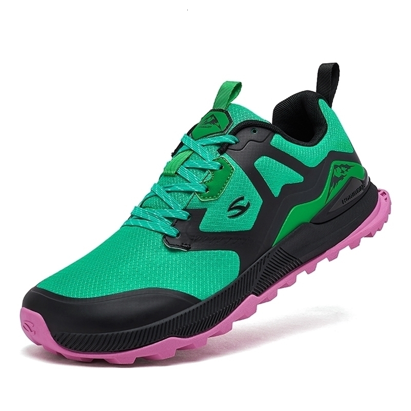 HOBIBEAR Unisex Hiking Sneakers Lace-Up Walking Shoes Outdoor Travel Artificial Leather Sneakers i260609