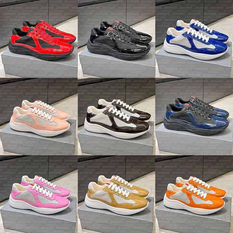 Designer Casual shoes cups low red Sneakers Luxury Trainers Americas cup sneaker Rubber Fabric Outdoor Comfortable shoes Walking shoes big size 35-