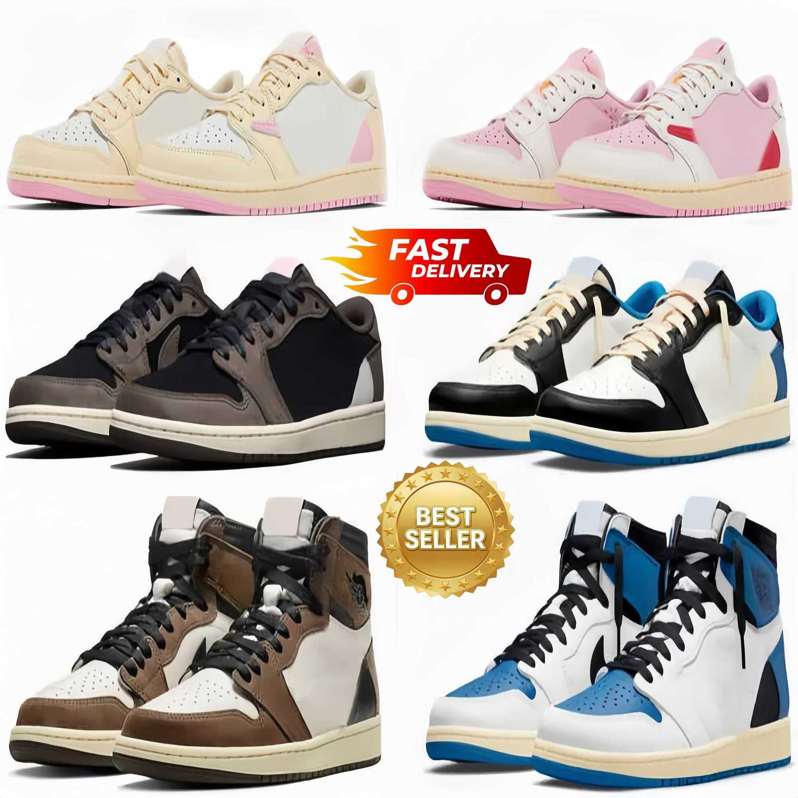 Travis x 1 Low OG Sail Tropical Pink Muslin Shy Pack TS Fragment Cactus Jack Reverse Mocha Black Phantom Olive Men Women Sports Shoes Outdoor Sneake