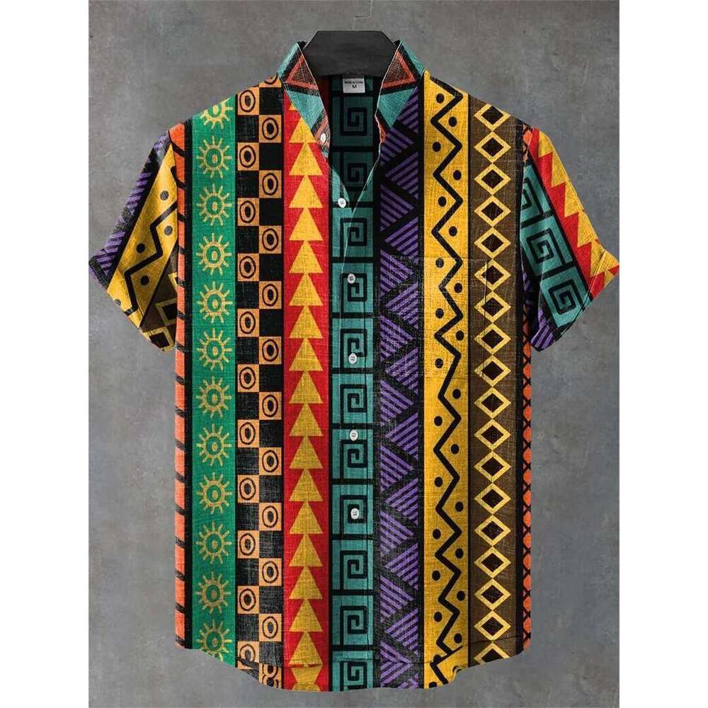 T Shirt Polo Vest Summer Art Deep Sea Octopus Monster Linen Pattern Men's Short Sleeve Comfortable Casual Shirt Button Top