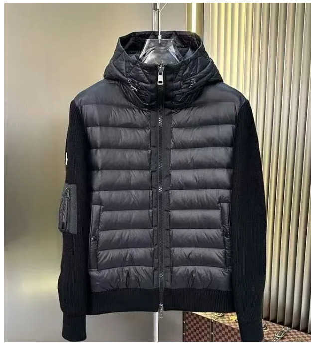 mens puffer jacket winter designer women down parkas stand collar knitted splicing sweater lightweight down jacket Fluffy Coat Sweater Q260610
