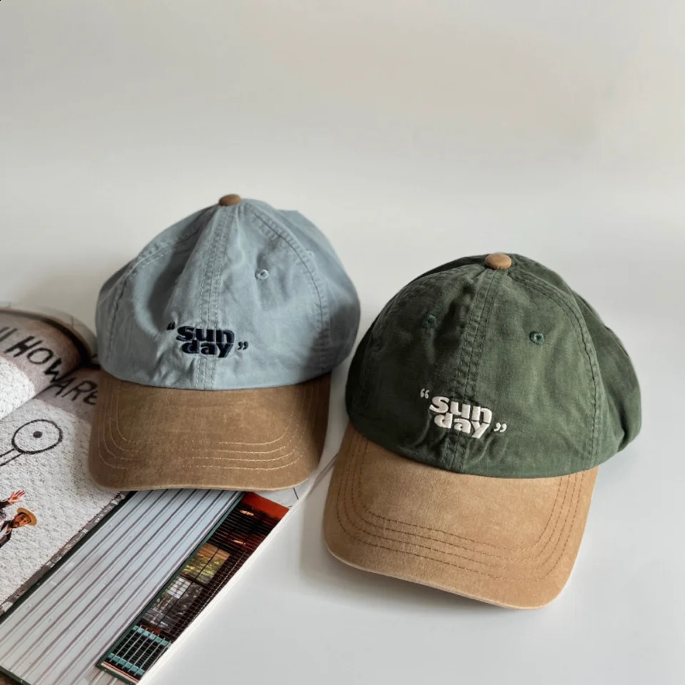 Retro Sun day Letter Embroidery Baseball Caps For Men Women Cotton Casual Cap Spring Summer Outdoor Simple Hat 260604