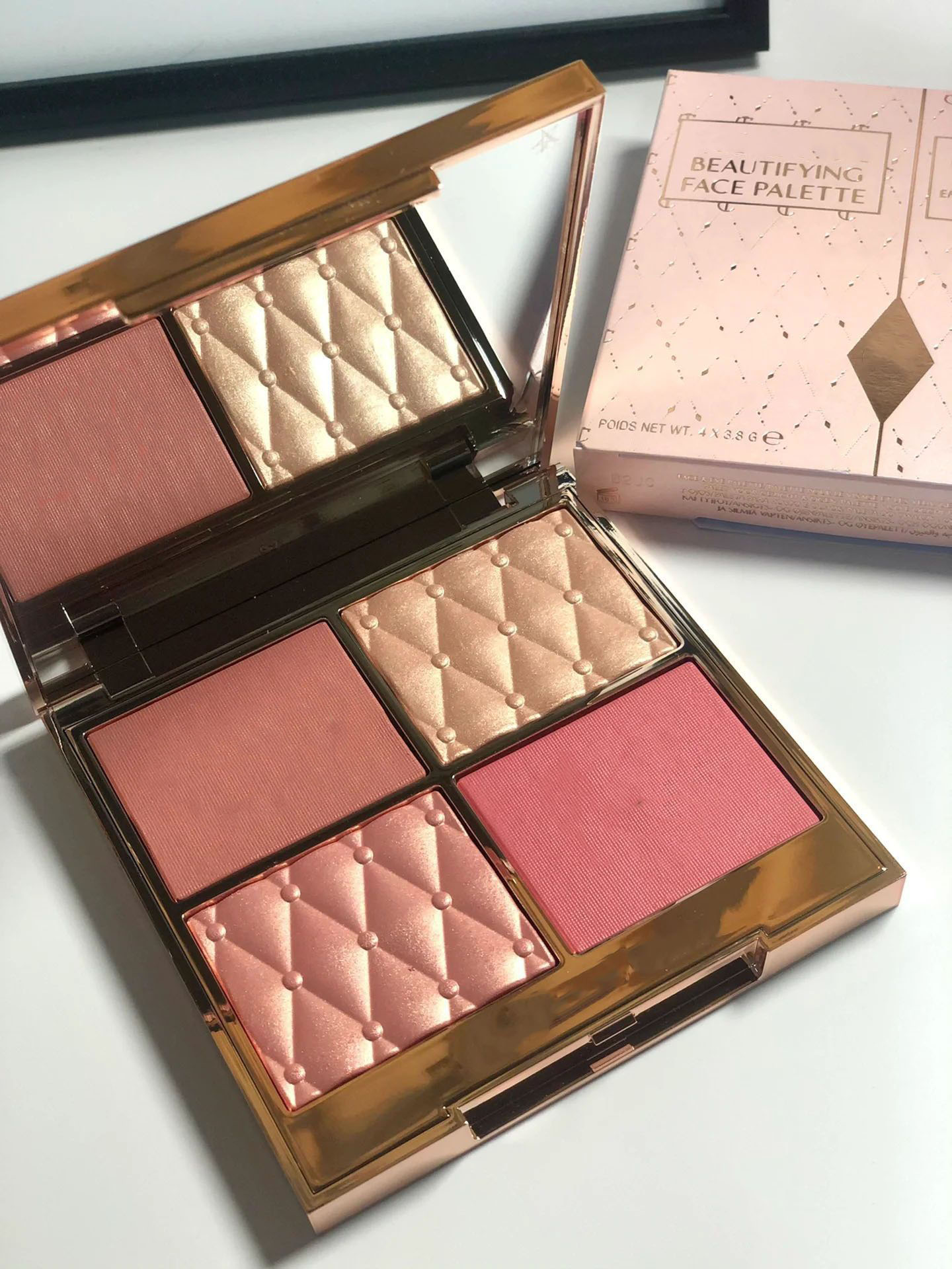 Face Palette 3.8g*4 Beautifying Blush Highlighters Beauty Makeup Eye Cheek Face Powder Blusher Super Glow Blushes Illuminateur Multi Effect Cosmetic