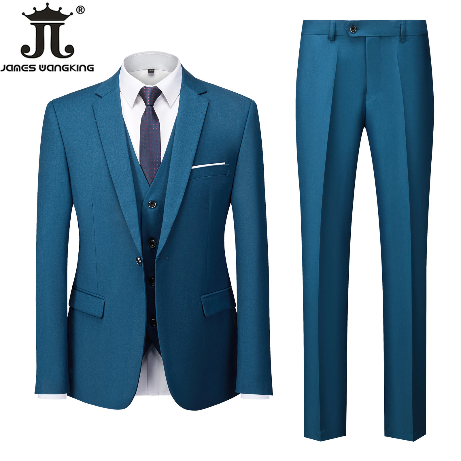 18 Color M-6XL Jacket Vest Pants Boutique Solid Color Mens Official Business Suit Brides Wedding Dress Party Male Suit 260609BJ
