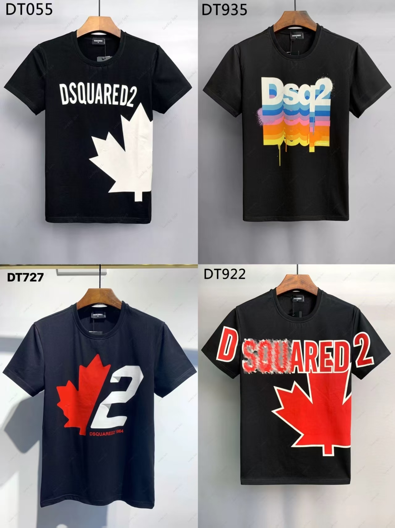 Mens Dsqared Designer Shirts Tee LIAN Pure Tdsq2 T-shirt Clothing Maple Leaf Print T-shirt Sports Fashion Good Shirts