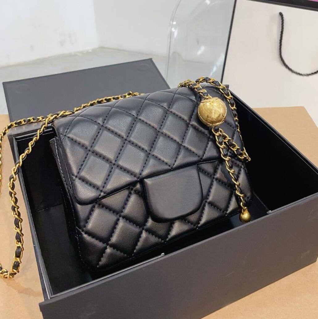 2026 New New Designer Bag Mini Bags Womens Rectangular Flap Gold Ball Luxury Black Lambskin Quilted Purse Crossbody Shoulder Bag Free Shipping