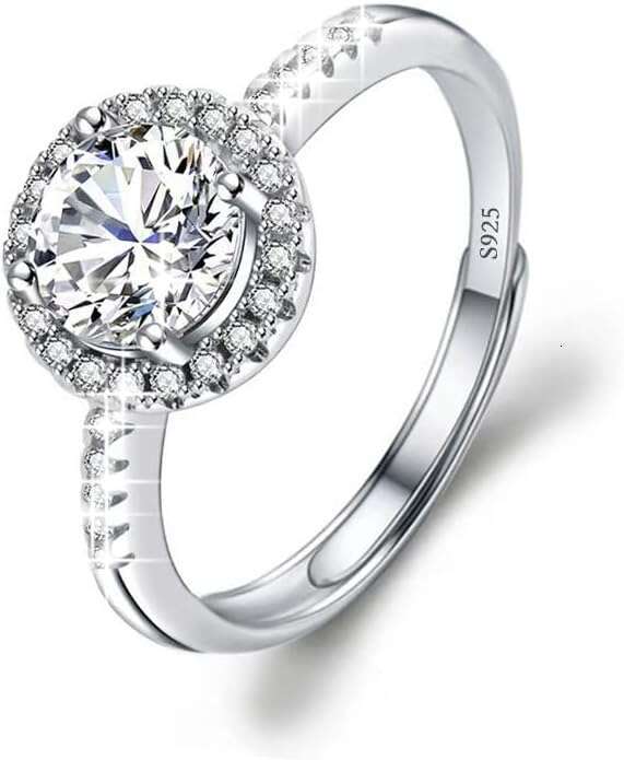 Bague de fiançailles réglable Moissanite pour femmes, bague de mariage d'éternité, promesse d'amitié, bijoux à la mode, cadeau de saint valentin,