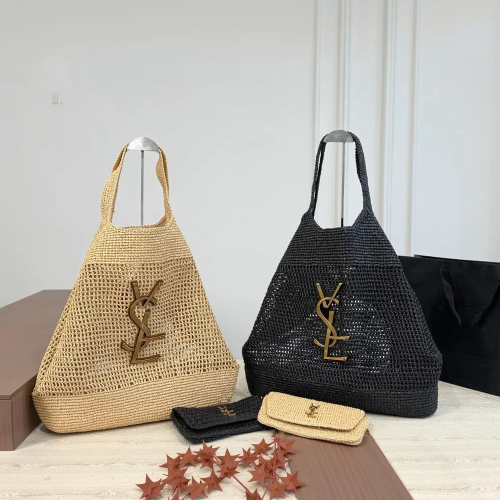 Icera Maxi bag Designer Women's Luxury Handbag Raffia Hand-Embroidered Woven High-Quality Beach Large-Capacity Tote Shopping Bag