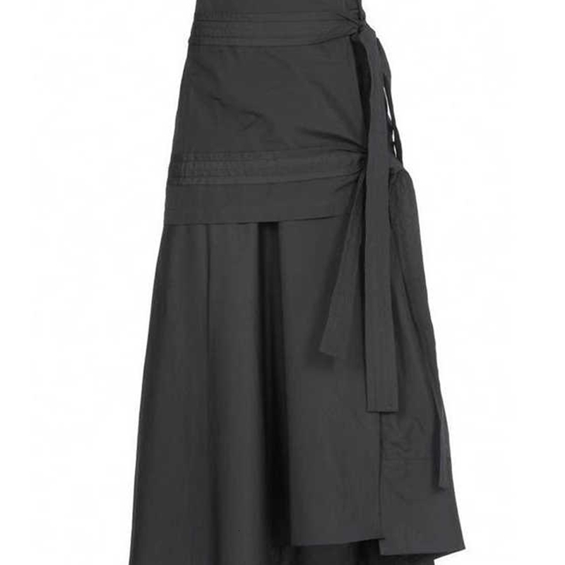 Womens Grey A line Vintage Y2k Long Skirt Harajuku 90s Aesthetic Bandage Asymmetrical Skirts Fashion 2000s Clothes Summer 260609