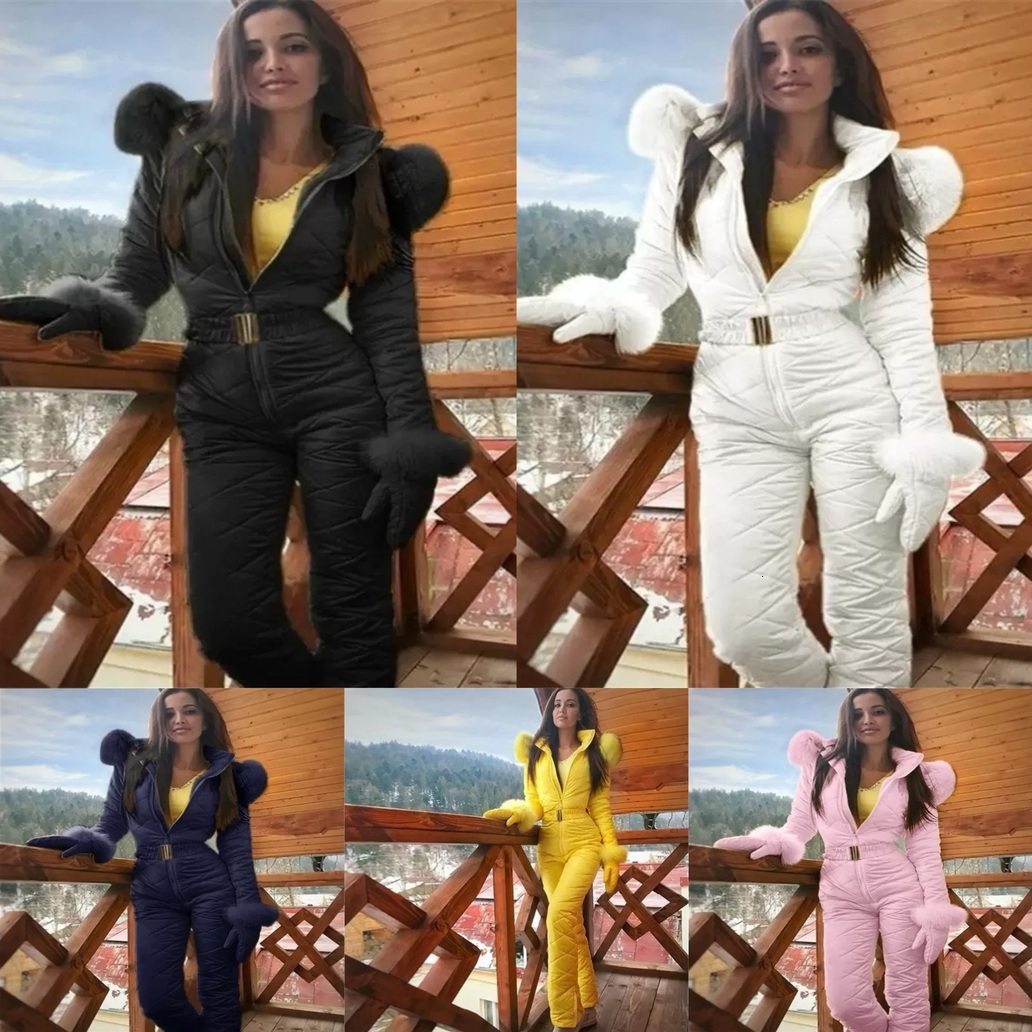 2026 New Soccer Jersey Shiny One-Piece Ski Women Winter Windproof Snow Breathable Skydiving Snowboard Jacket Set Sport Suit Zipper Woman's foot