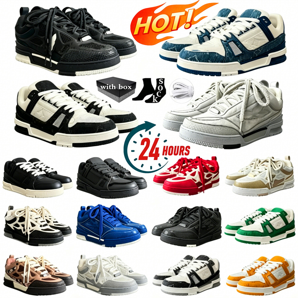 Designer Running Shoes Abloh luxury Womens Mens Sneakers Panda Green White Beige Embossed Denim Skate Trainers with Box