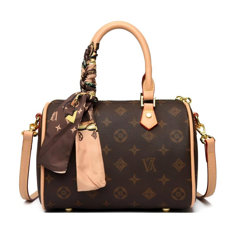 Luxury OULAIMEIZI 2026 New Fashion Retro Letter Designer Boston Bag Temperament Trendy Brown Yellow Shoulder Bags for Women