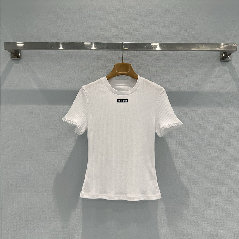 Designer Simple T-shirt Femmes Marque Slim Fit Élastique T-shirt D'été Trajet Décontracté Polyvalent Vreathable Tee