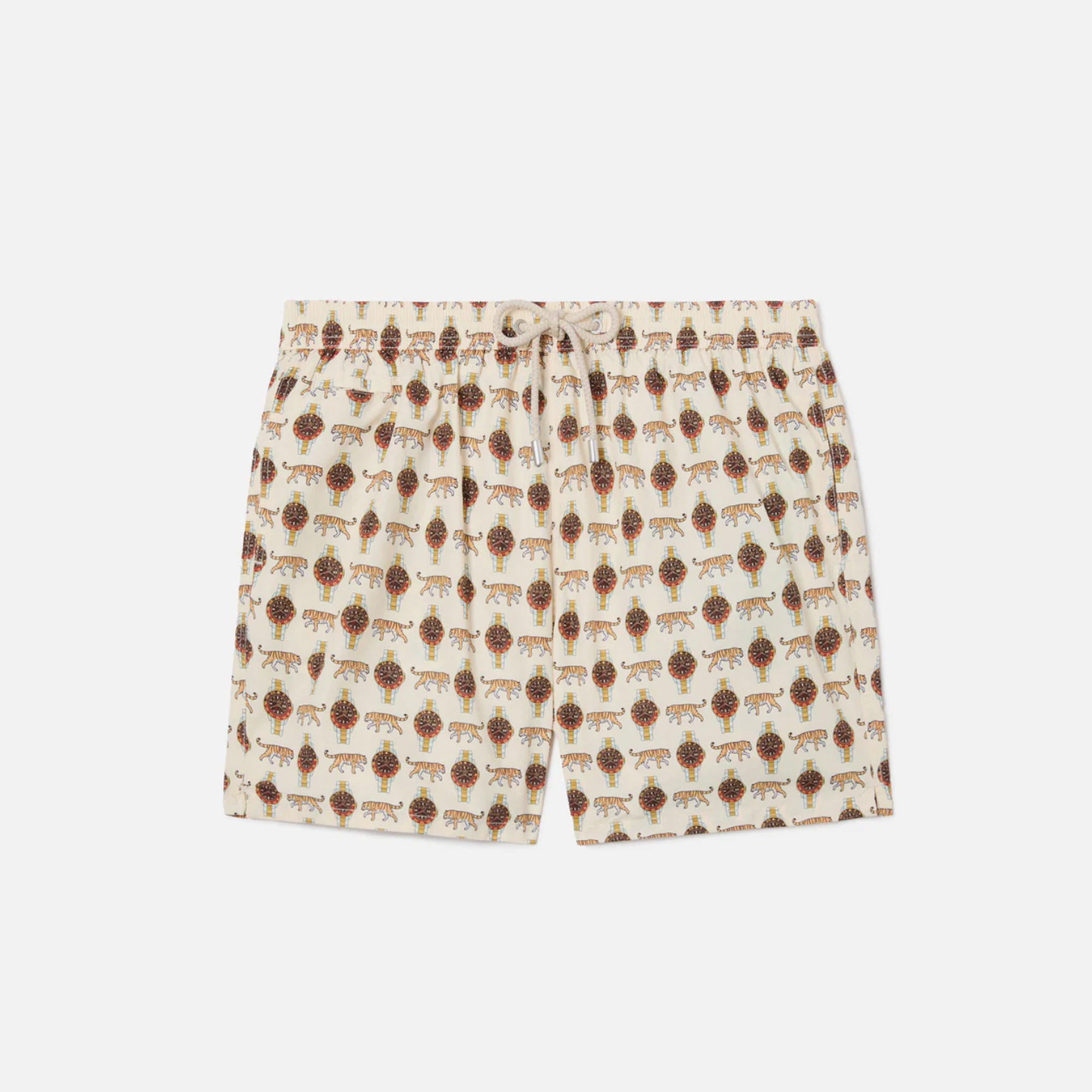 MEN BEIGE LIGHTING MICRO SWIM SHORTS WITH WILD WATCH PRINT Mens Board Shorts Swim Beach Boxer Trunks Shorts Sport Homme Bermuda Short Pants Quick Dr
