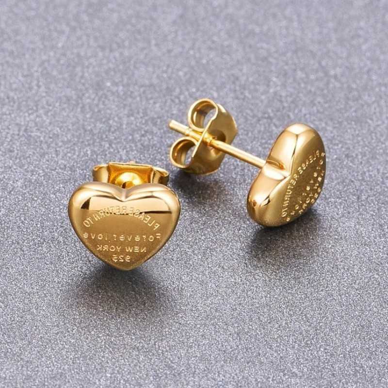 20 Mix Styles Top Quality Classic Style Women Lover Heart Studs Luxury Titanium Steel Earrings Wedding Party Gifts Wholesale Q260610