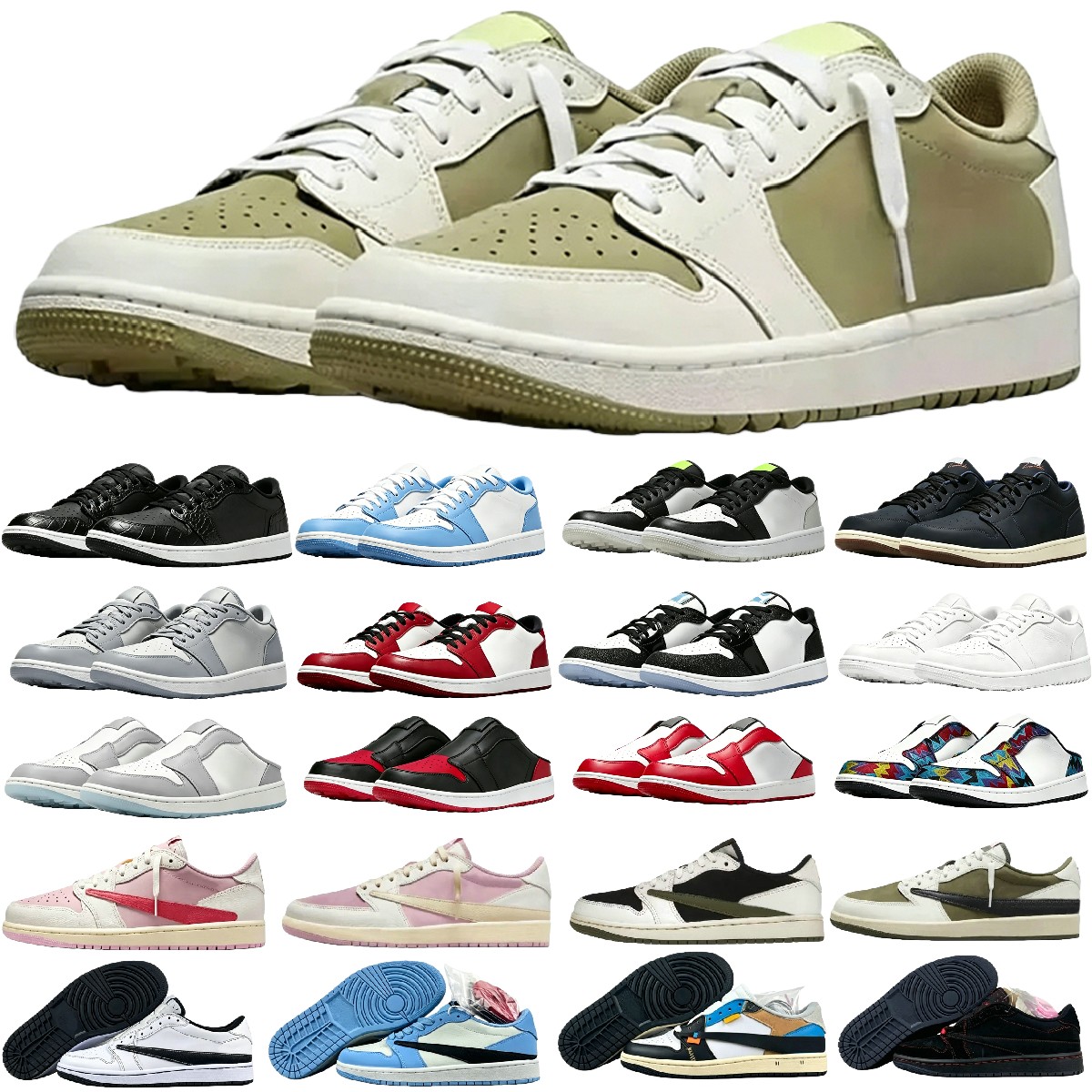 Low 1 1s Basketball Shoes Men Women Mule Golf TS Basketball Shoes Cactus Jack TR T-Rexx Fragment Eastside High Quality 2026 sz 5.5-13 Wholesale Pric