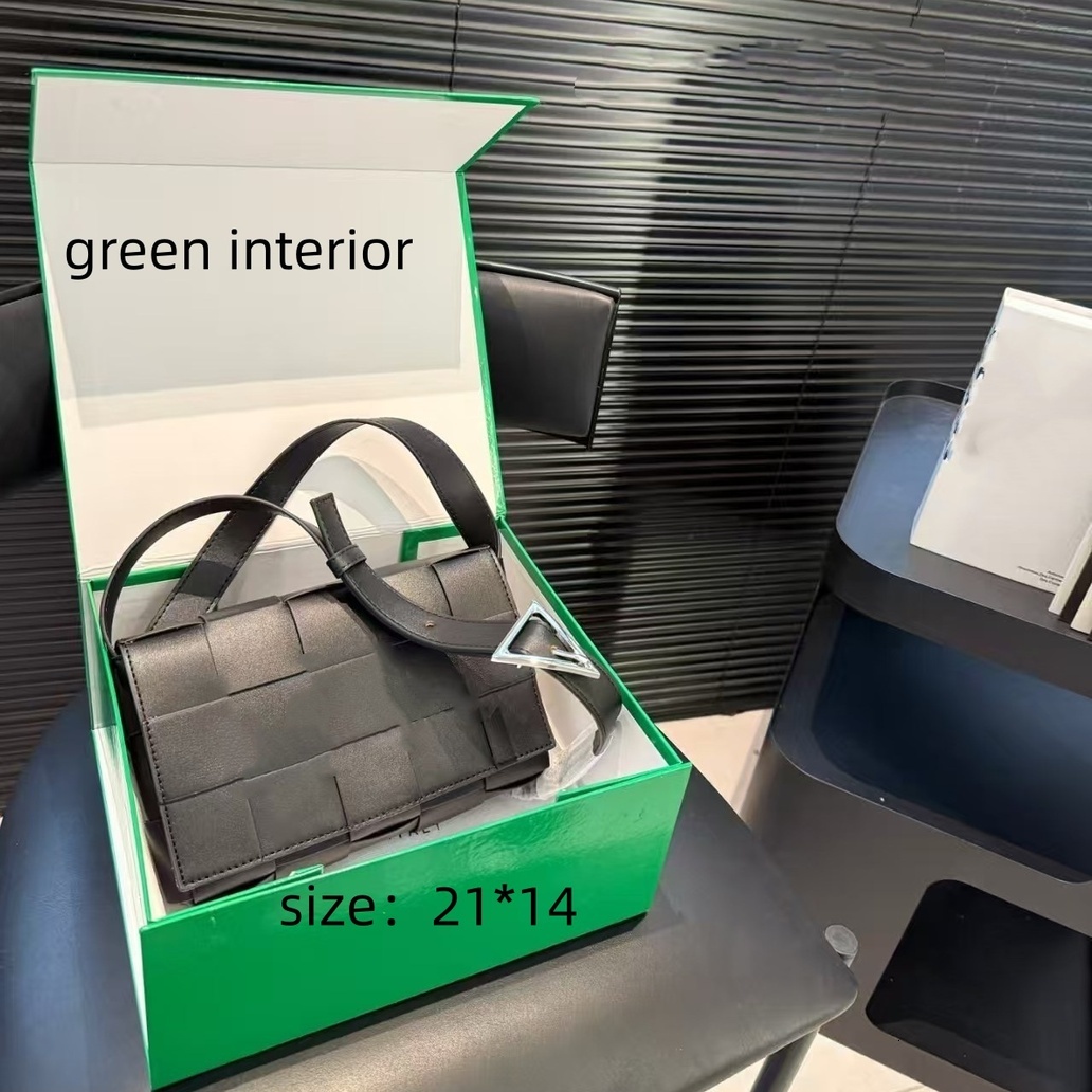 2026 New New Designer Women Handbag Intreccio Small Square Bag Green Woven Cassette Womens Intreccio Square Crossbody Tofu Shoulder Bag