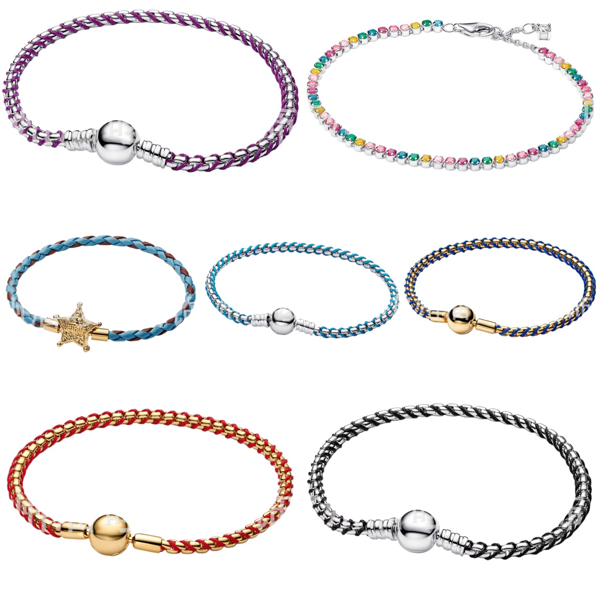 Bracelet designer Charms bracelet Women Rainbow Tennis Bracelet Purple Cord Box Chain Bracelet 925 silver Snake Chain luxury Jewelry wedding gift
