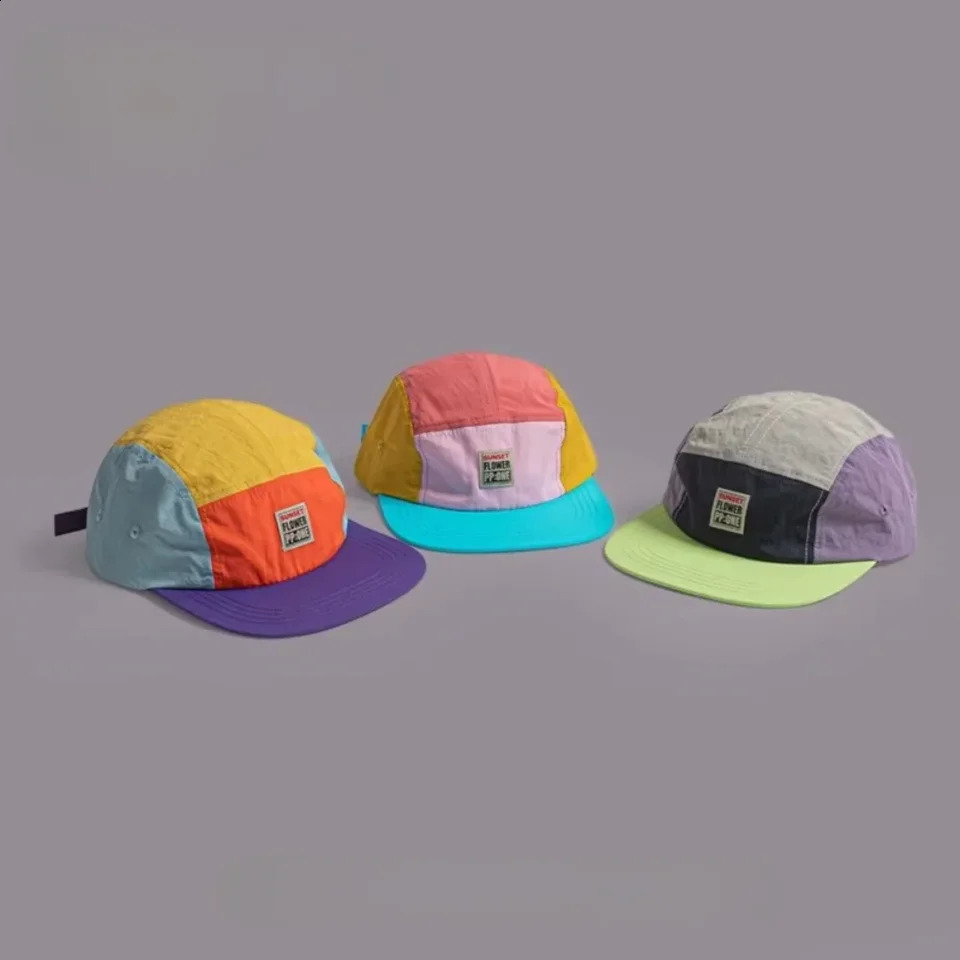 Retro Japanese Style Hiphop Hats 5 Panel Thin Flat Brimmed Baseball Cap Quickdrying Breathable Sunscreen Hat Unisex 260604