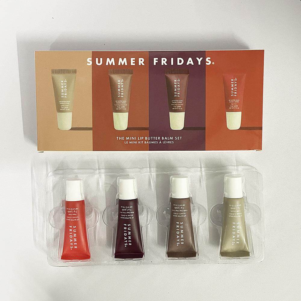 Lip Butter Balm Set 5g Lipgloss Mini Gift Box 4pcs Makeup Moisturize Smooth Oil Jelly Lipsticks Beige Vanilla Brown Sugar iced coffee 4 colors SF-image-1015637164