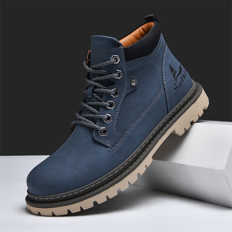 Handmade Men Boots Ankle Winter Leather Shoes Autumn Outdoor Hiking Boots Sneakers Hombres Botas High Top Footwear Anti Slip 260609