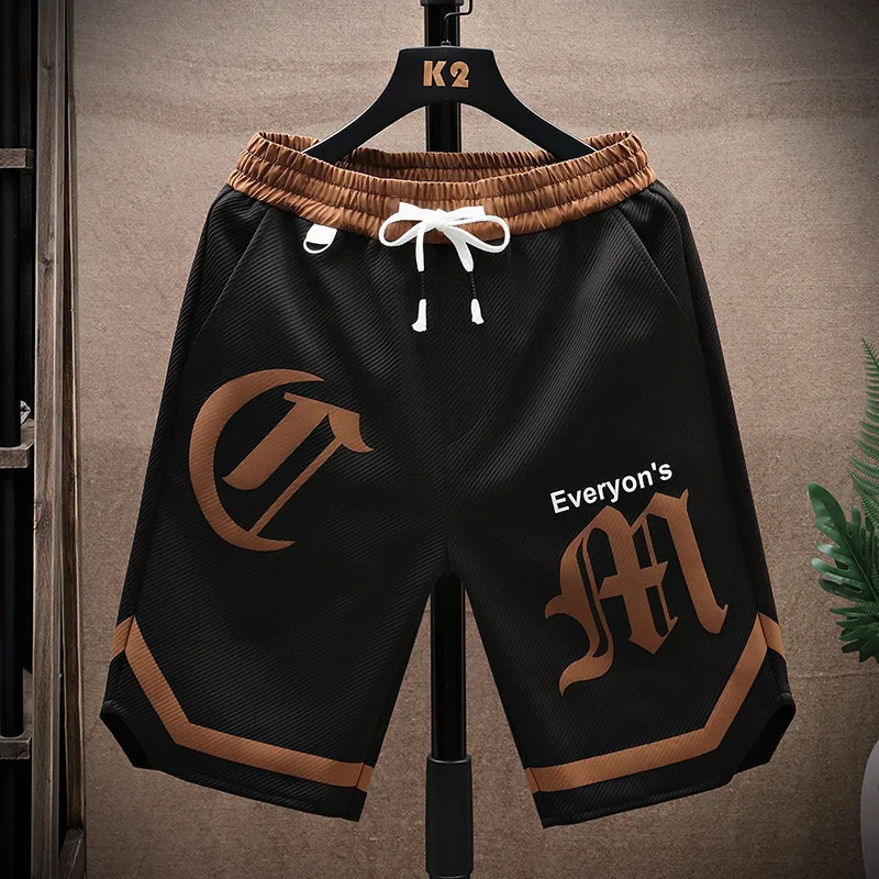 Summer Mens Running Shorts Casual Jogging Sport Short Pants patchwork Print Drawstring Loose Dry Gym Sports Shorts 260608